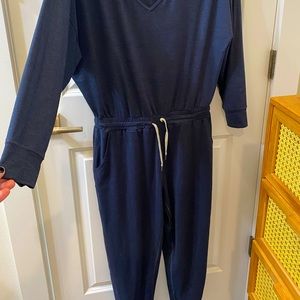 Vuori long-sleeve lux jumpsuit in midnight heather - incredibly soft!